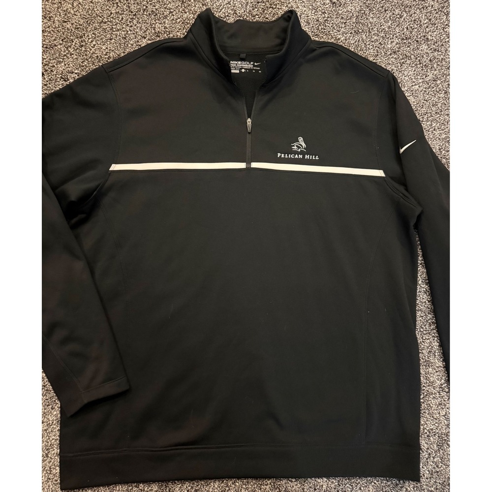 Nike Golf Pelican Hill Therma-FIT 1/4 Zip Pullover Black XL 482196-010